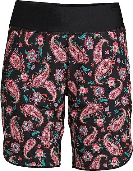 Women's 9" Quick Dry Elastic Waist Modest Board Shorts