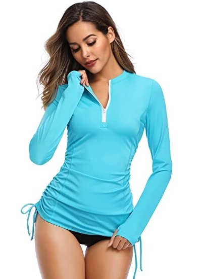 Women's Long Sleeve UV Protection Sunscreen Clothes Side Adjustable Tops
