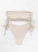 Women's 2 Piece Bandeau Swimsuits Tie Side Ribbed Bikini Set Tankini