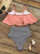 Women's High Waisted Falbala Bikini Set