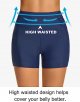 Women's Swim Shorts High Waist Swimsuit Bottoms With Pockets