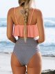 Women's High Waisted Falbala Bikini Set